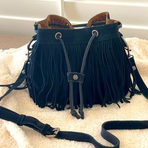Patricia Nash black purse with fringes